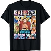 One Piece Anime Straw Hat Crew Character Grid Elbaph Group T-Shirt