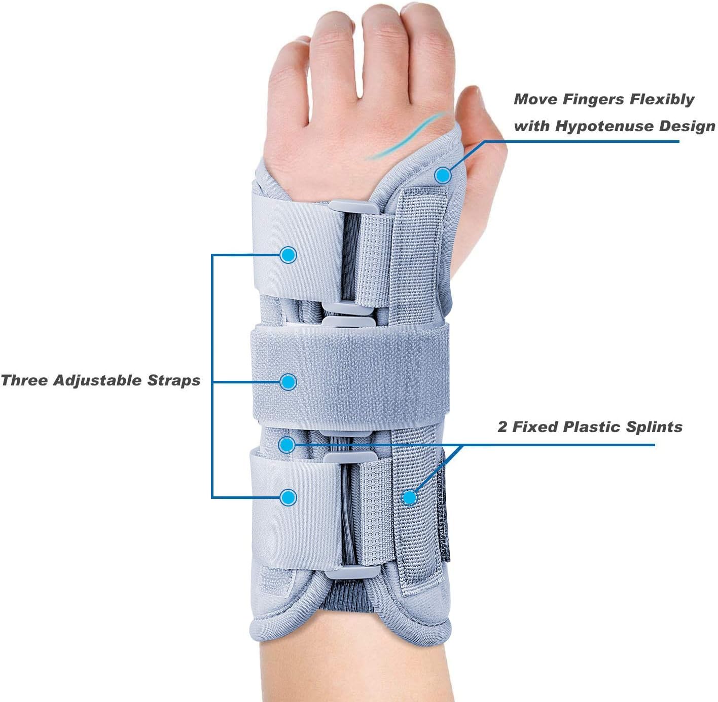Carpal Tunnel Wrist Brace | Night Sleep Support Brace, Removable Metal Wrist Splint- Hot/Ice Pack, Left Hand, Small/Medium, Adjustable Hand Brace for Men, Women, Relieve and Treat Wrist Pain: Health & Personal Care