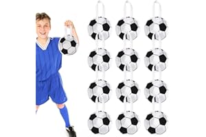 BOXOB 12pcs Soccer Themed Party Favor Bags, Non Woven Fabrics Football Snack Candy Goody Handbags Gift Bags for Kids Adults S