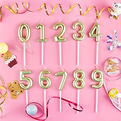 Hongplus Metallic Gold Number 50 Birthday Candle