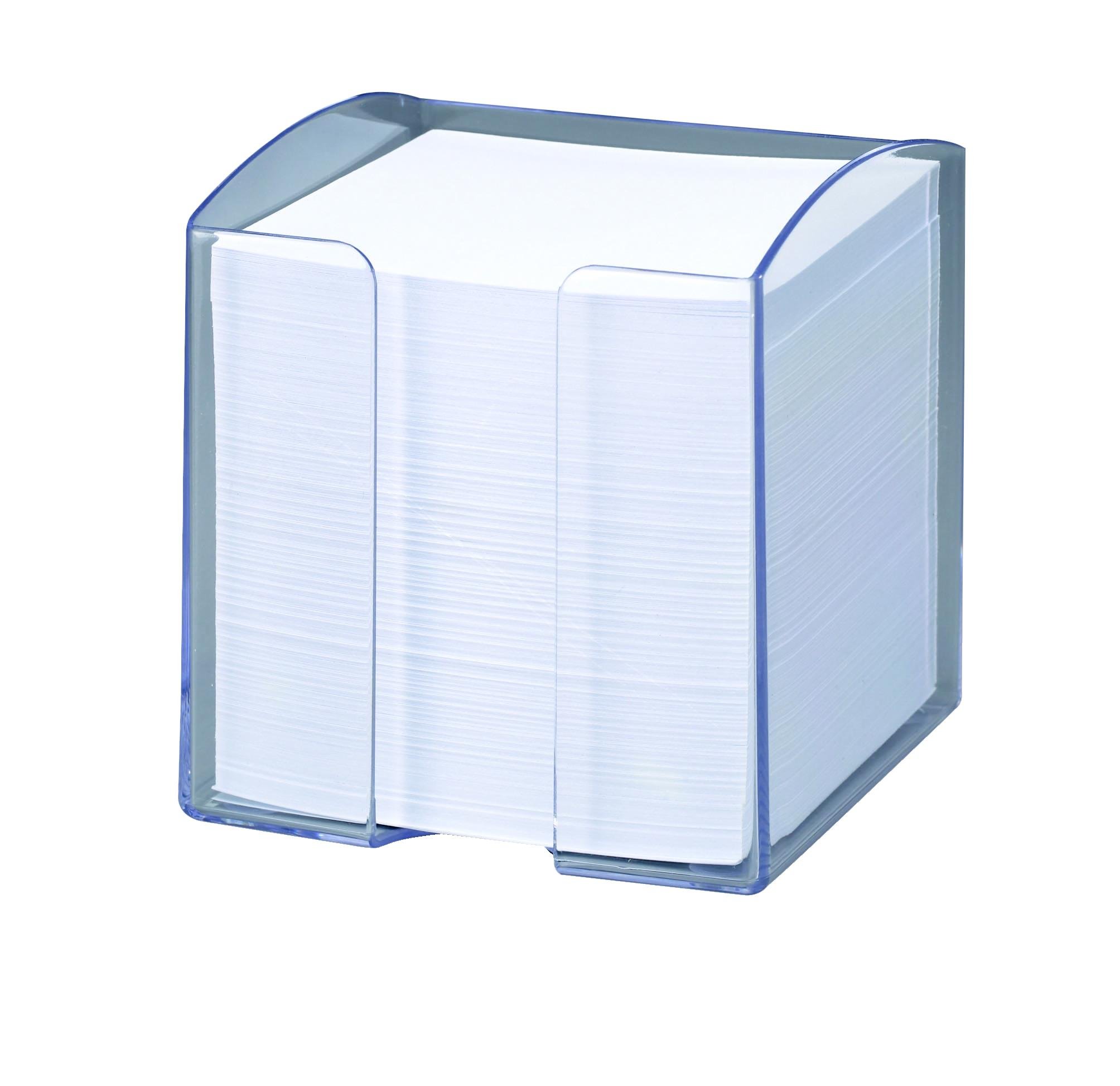 Durable Trend Note Box with 800 White Paper Notes - Transparent