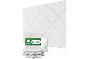 Topnaca 12 Pack Mass Loaded Vinyl Soundproof Wall Panels for Office, Decorative Self-Adhesive Sound Proof Panels Noise Absorb