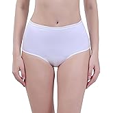 AIRCUTE Washable Urinary Incontinence Potective Underwear for Women Leak Proof Absorbent Cotton Panties 60ML 1 Pack (White, X-Large)