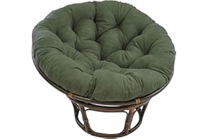Blazing Needles Solid Microsuede Papasan Chair Cushion, 44" x 6" x 44", Hunter Green