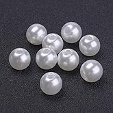 DanLingJewelry Approx 2000Pcs White Imitated Pearl Acrylic Beads 8mm Round Acrylic Pearl Spacer Loose Beads for Jewelry Making DIY Crafts