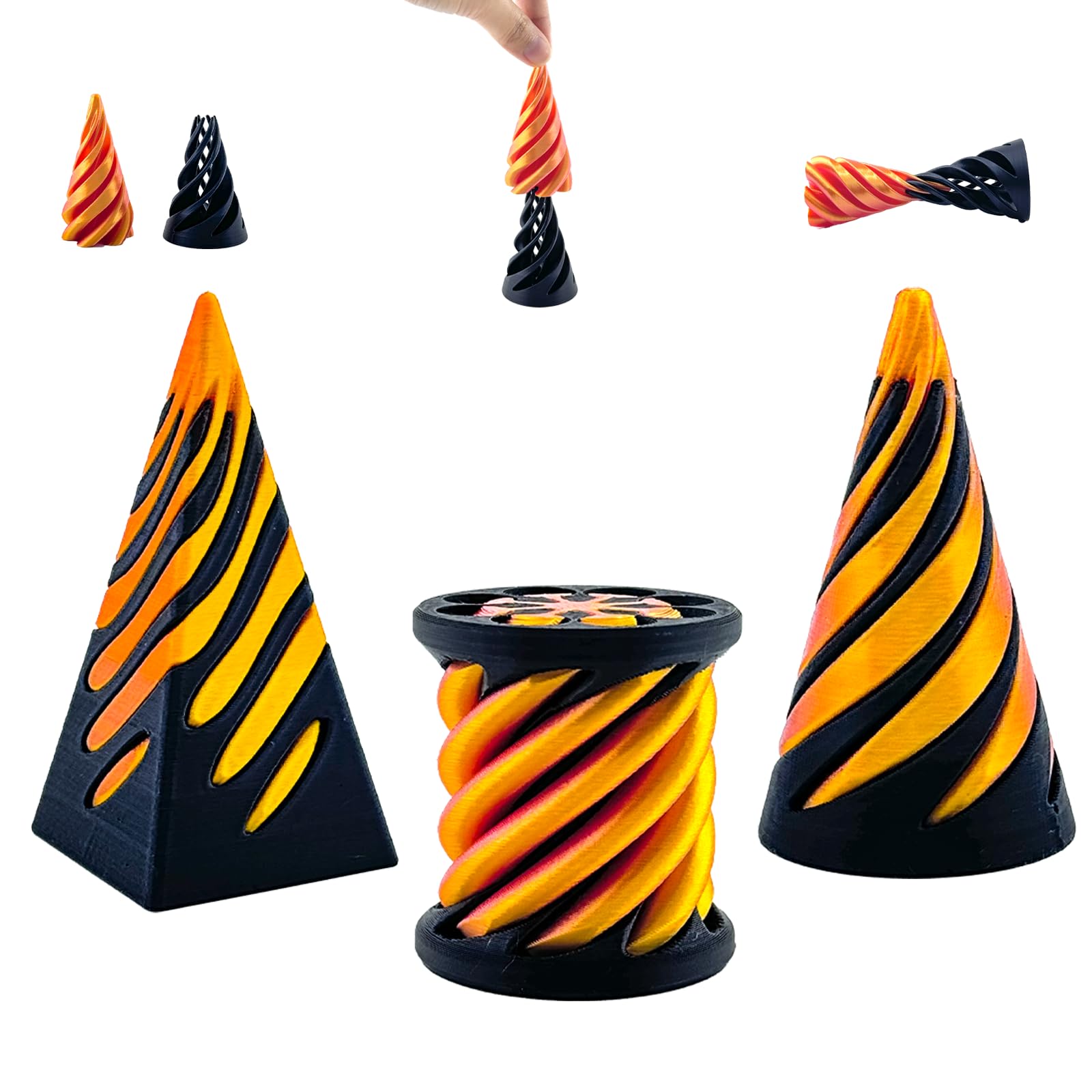 ajitxalr 3 Packs Impossible Cone,Spiral Cone Fidget