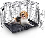 FurDreams 36" Folding Dog Crate Heavy-Duty Metal with Front & Side Doors