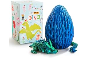 LEWELLRY 15 inches Dragon with Egg, Blue Dragon Toy,Articulated Crystal Dragon,Fidget Toy Cool