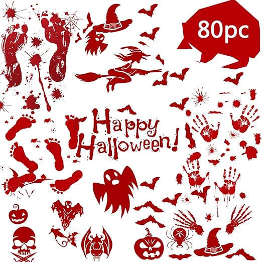 Amazon Com Qcqhdu 80 Pack Halloween Decorations Crime Scene Party