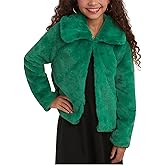 URBAN REPUBLIC Girls Bolero Jacket - Cozy Faux Fur Lined Warm Outerwear Jackets for Girls - Soft Bolero Shrug (7-16)
