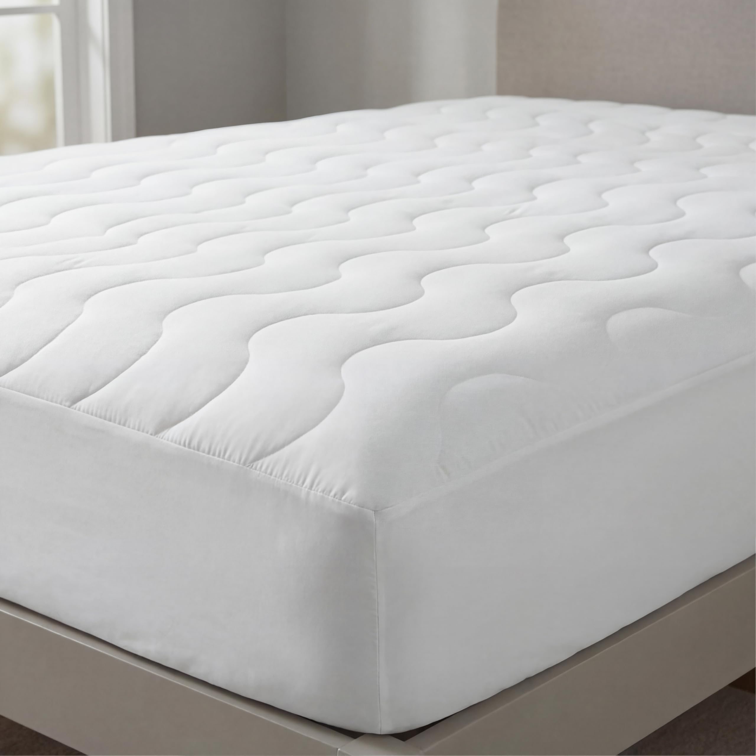 The Fine Bedding Company Spundown Mattress Protector – Mattress Protector Super King with Recycled Eco Smartfil® and Peachskin Soft Touch Fabric, Hypoallergenic, Washable – Super King