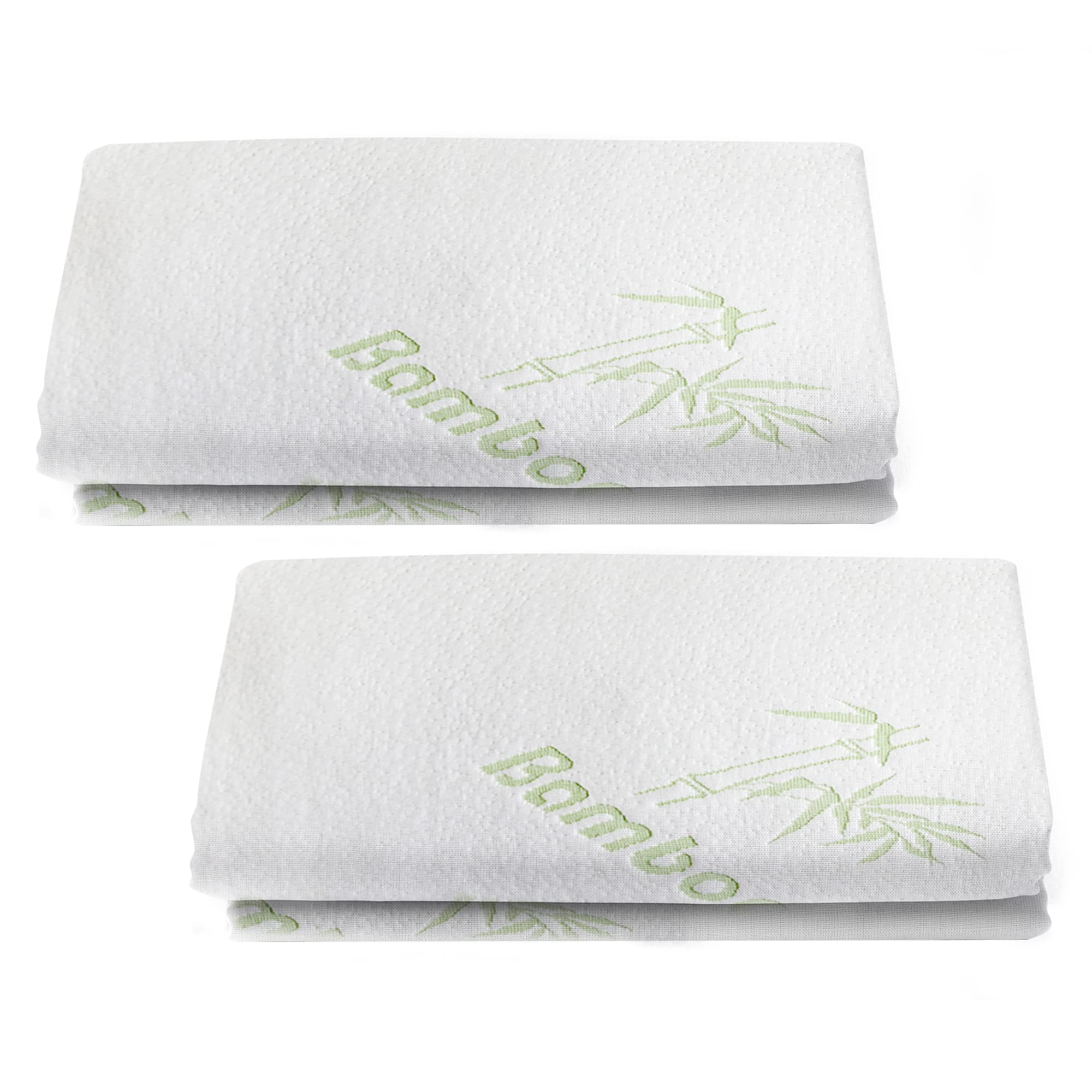 Bamboo Pillow Cases 2-Pack, Washable, Soft & Natural Pillows Protectors, Cool & Breathable Pillow Protectors, Fitting Complement to Bamboo Pillows, White, 51 x 76