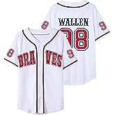 Mens 98 Baseball Jersey Country Vintage Music Shirts Fan Tshirts Button Down Hipster Hip Hop Sports Uniforms