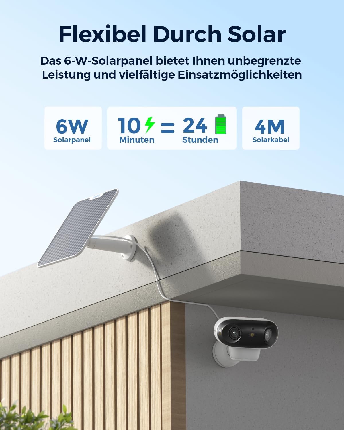 Reolink Argus 4 Pro Solar Überwachungskamera Aussen Akku, 4K ColorX-Nachtsicht, 180°-Weitwinkel, Wi-Fi 6, 8MP Kabellose IP Kamera mit Home Hub, Keine monatlichen Gebühren, 2-Kamera-Set mit Solarpanel 8