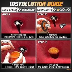 HERCOO LED Dually Bed Fender Side Marker Lights