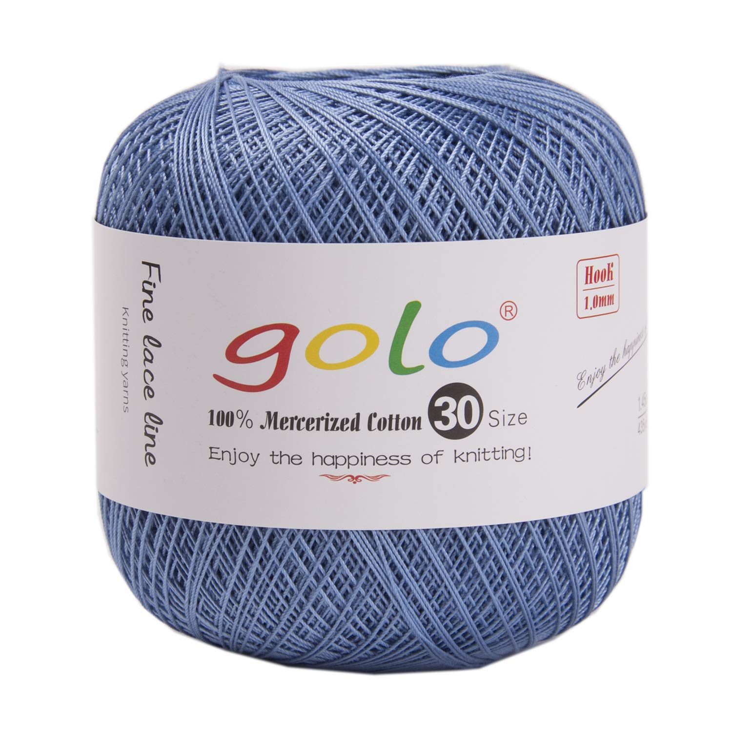 golo Crochet Thread Size 30 Yarn for Hand Knitting Cotton Crochet Yarn (Blue-799) — image 1