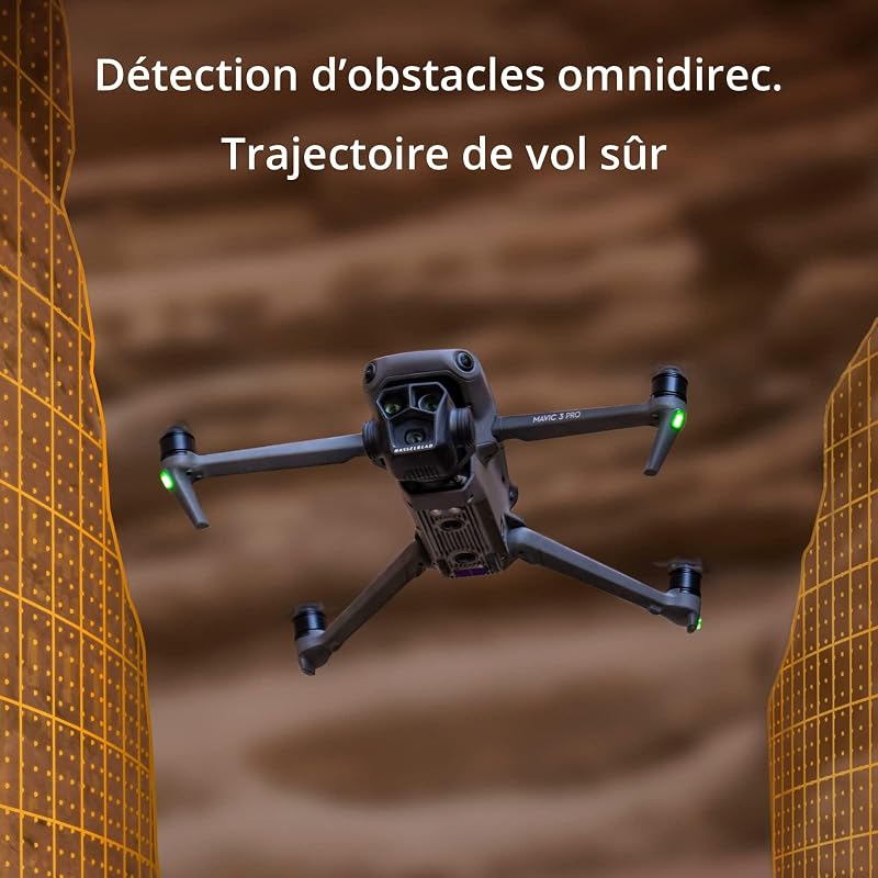 Bundle Mavic 3 Pro Fly More avec DJI RC Pro (écran haute luminosité), Caméra Hasselblad CMOS 4/3, Trois Batt. de Vol Intell, Station de recharge, Jeu de Filtres ND, Drone caméra pour adultes