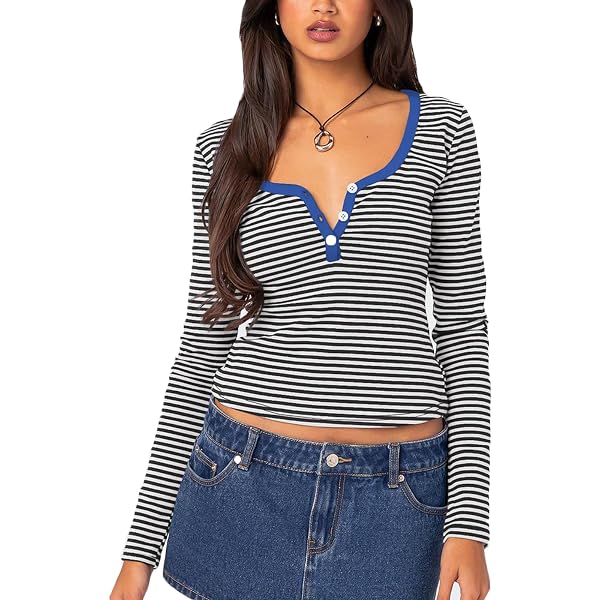 ZC&GF Women's Color Block Striped T-Shirt - Round Neck Pocket Top Casual Blouse In Multiple Colors