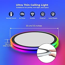 BLNAN RGB Led Flush Mount Ceiling Light with Remote