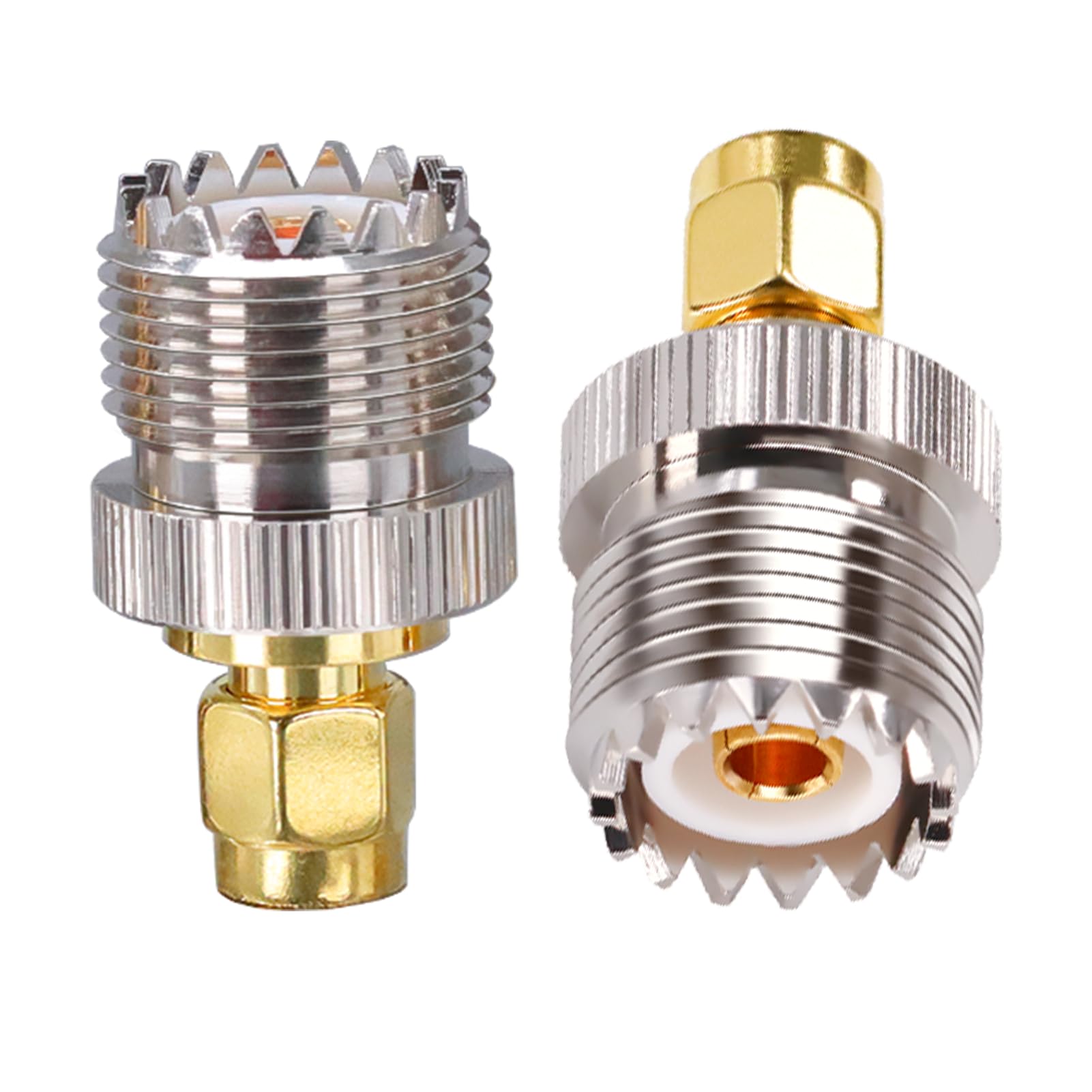 TUOLNK SMA to UHF Coax Adapter Set - SMA Male to UHF PL-259 Female Coax Connector for Coax Connector for CB Radio - 2PCs