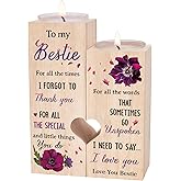 Bestie Birthday Gifts for Women - Candle Holders, Friendship Gifts for Women Friend Sister Idea for Christmas Thanksgiving