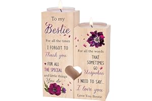 LUCKYYDS to My Bestie Candle Holders for Women，Friendship Birthday Gift Bestie Friend Sister,Best Women Gift Idea for Christmas Thanksgiving, Personalized Thank You Gifts