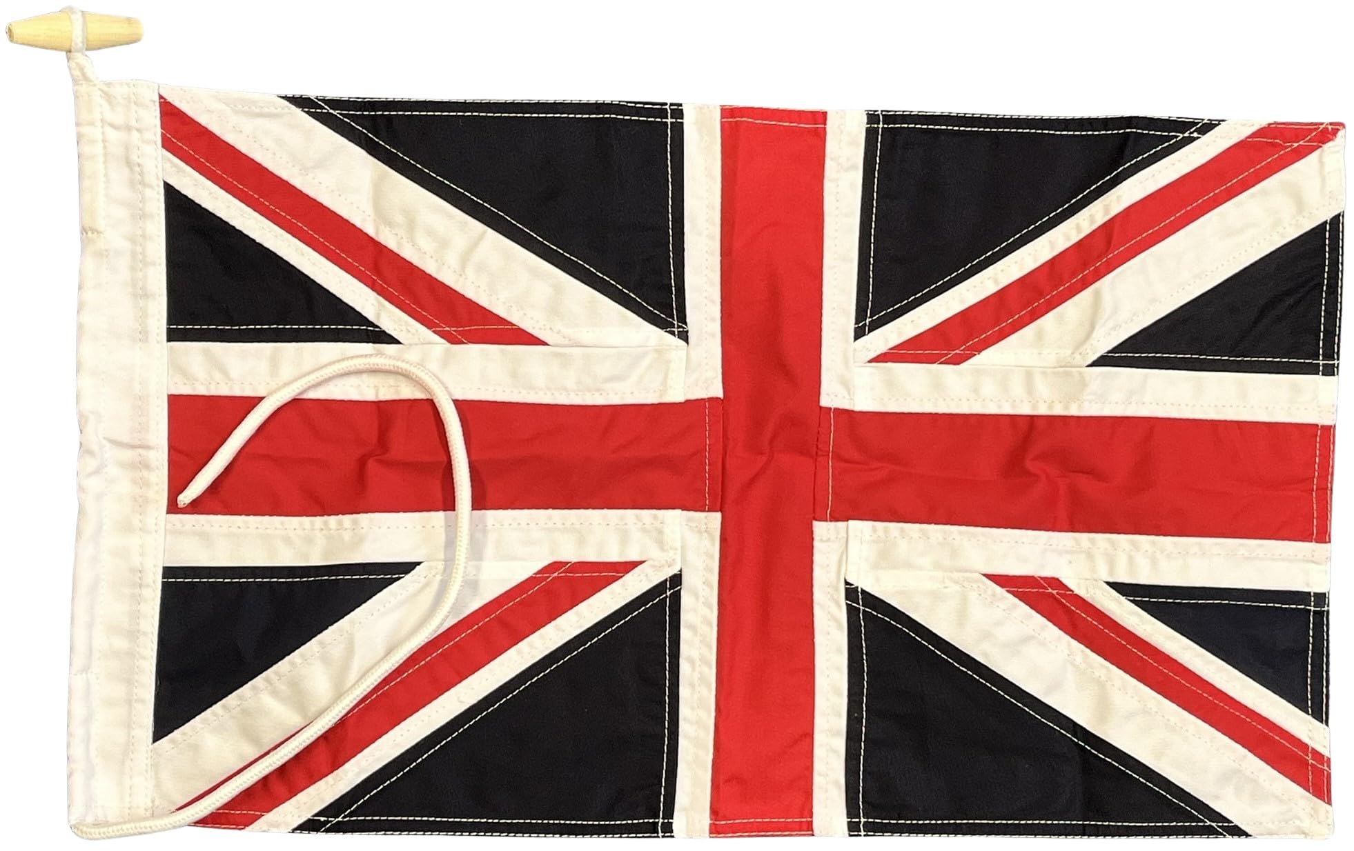 NWFlags Sewn Union Jack Flag | 1.5ft x 1ft Rope & Toggle | 18"x12" Stitched Union Flag
