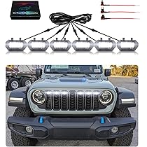 Apple - シュンジ Grill Lights for Jeep Wrangler JL JLU Front Bumper Grille