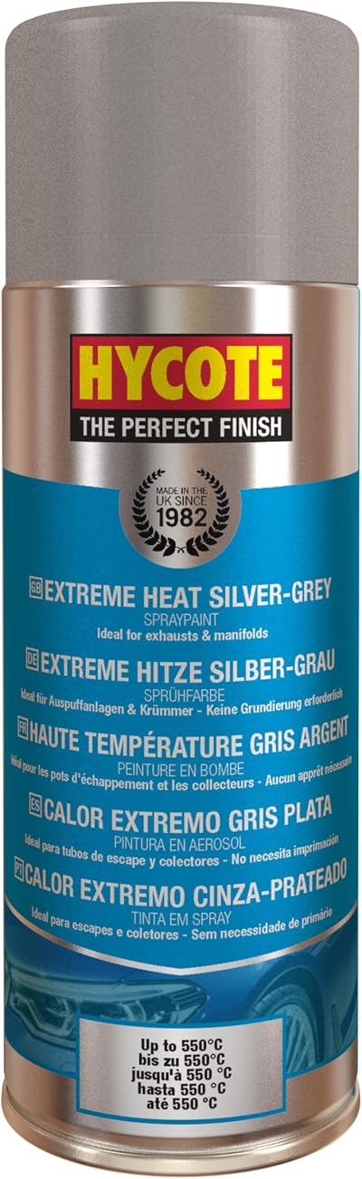 Hycote Fast Drying Extreme Heat Silver Grey Aerosol Spray 400 ml