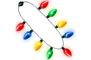 JOYIN 9 Packs Christmas Necklace LED Light Up Necklaces 9 Bulbs LED Holiday Party Favor Costume Accessories for Christmas Xmas Favor Party Supply