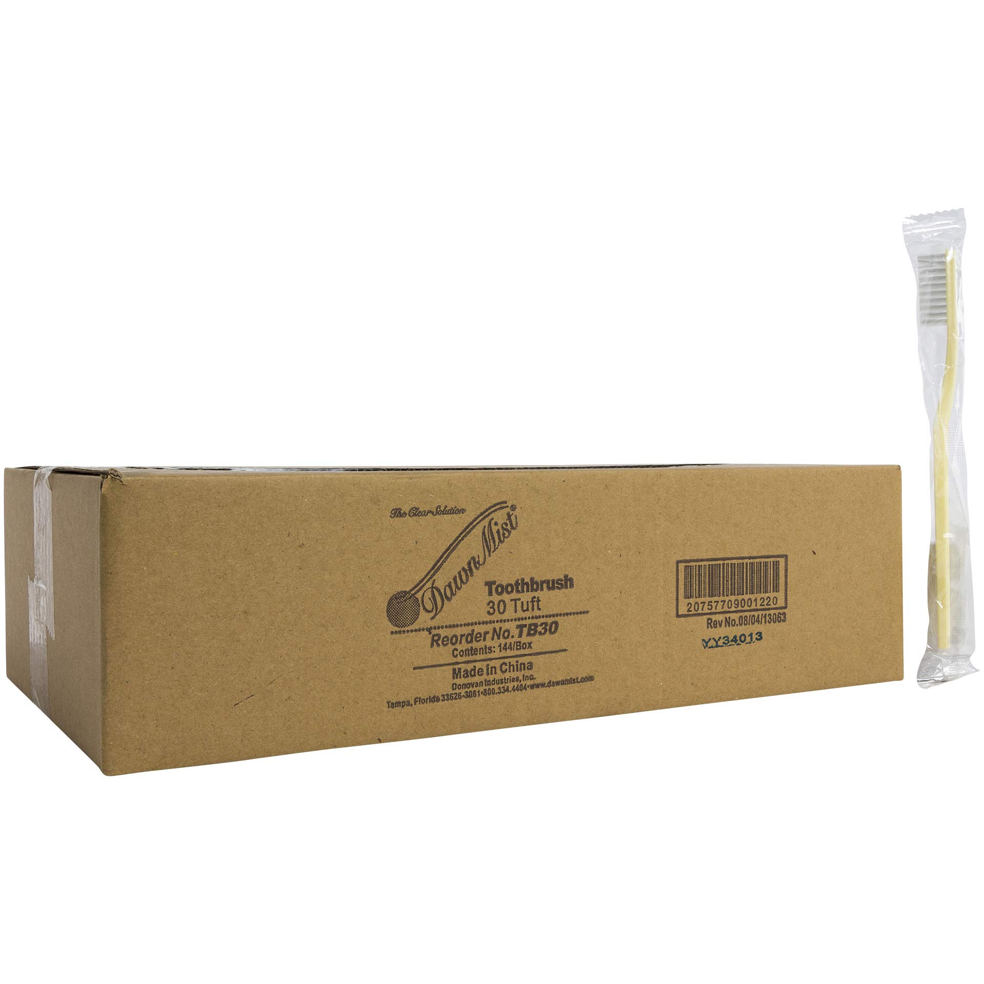 Disposable 30 Tuft Toothbrushes - Individually Wrapped - Case of 144