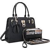Qiyuer Medium Handbags For Women Vegan Leather Purses Set Satchel Tote Bags With Matching Wallet 2pcs