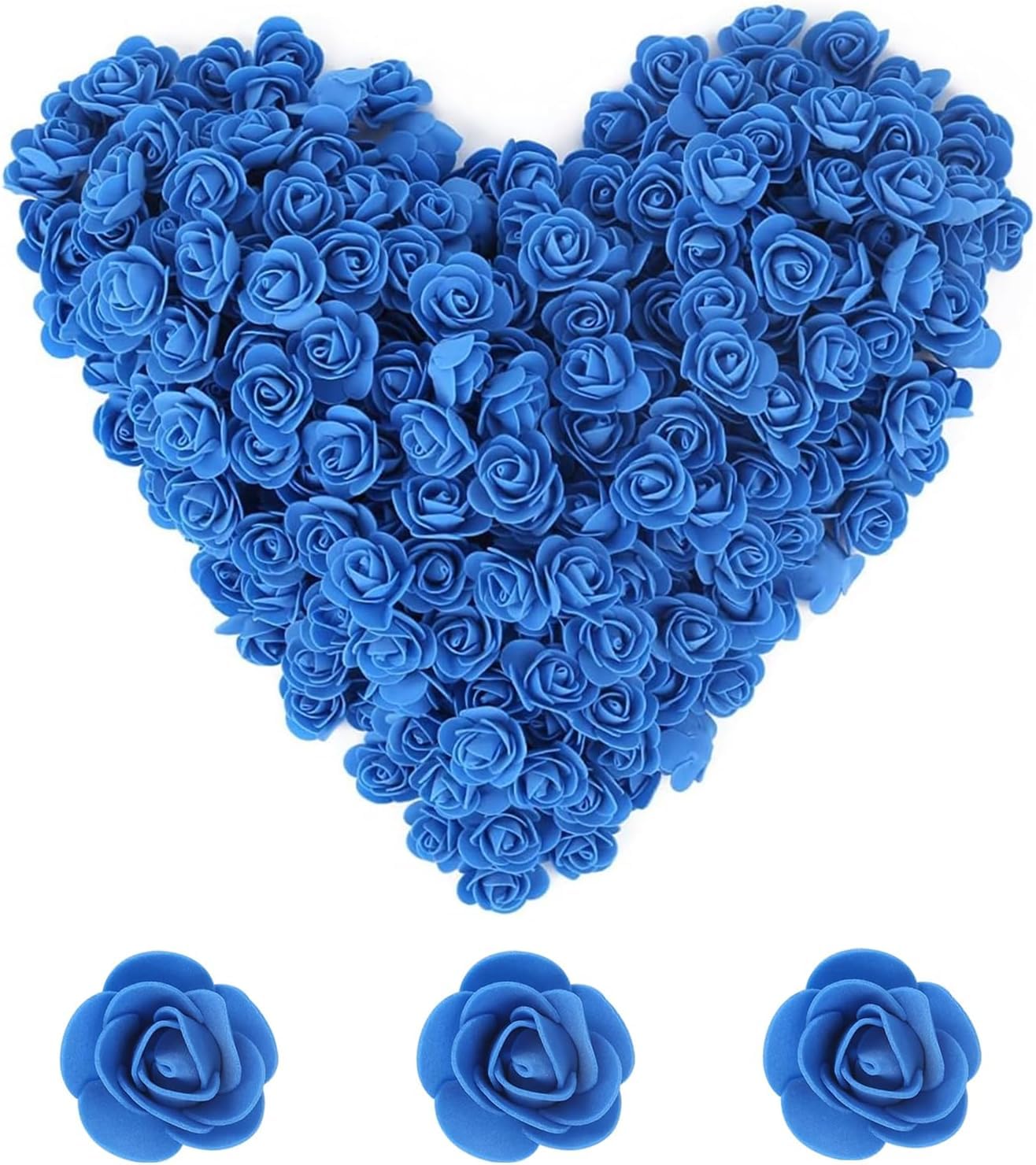 Taoyanmo 144Pcs Mini Roses Artificial Flower Realistic Flower for Accessories Bridal Hair Clips Headbands Dress Bridal Bouquets, Mini Foam Roses for Crafts, DIY Party Decoration (Navy Blue) — image 1