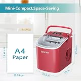 EUHOMY Countertop Ice Maker 9 Cubes in 6 Mins 2 Size Ice Red 12kg/24h view 8