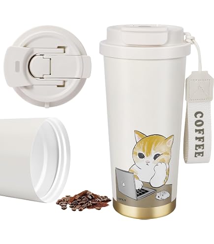 Amazon.com | mofusand 53-2151 Vacuum Double Layer Mug with Lid