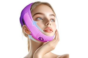 ONLUKY V-Line Face Lifting Mask, Double Chin Reducer Chin Support Strap Face Mask (Purple)
