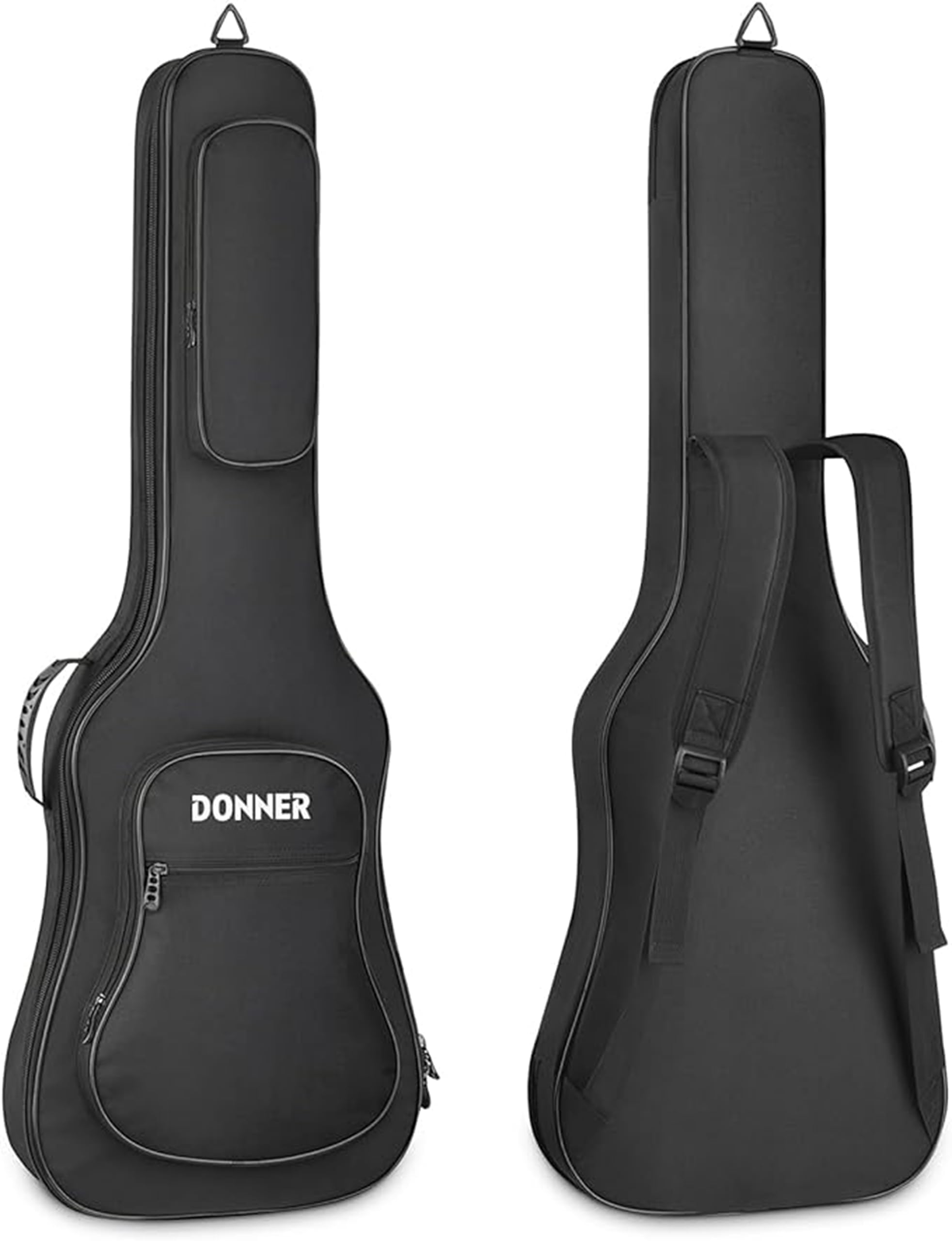 Donner 39 Inch Electric Guitar Gig Bag 12 mm/0.5inch Thickness Backpack Soft Solid Guitar Case with Adjustable Straps, Water-Resistant Nonwovens Interior Thicken Sponge Pad Two Pockets, Black