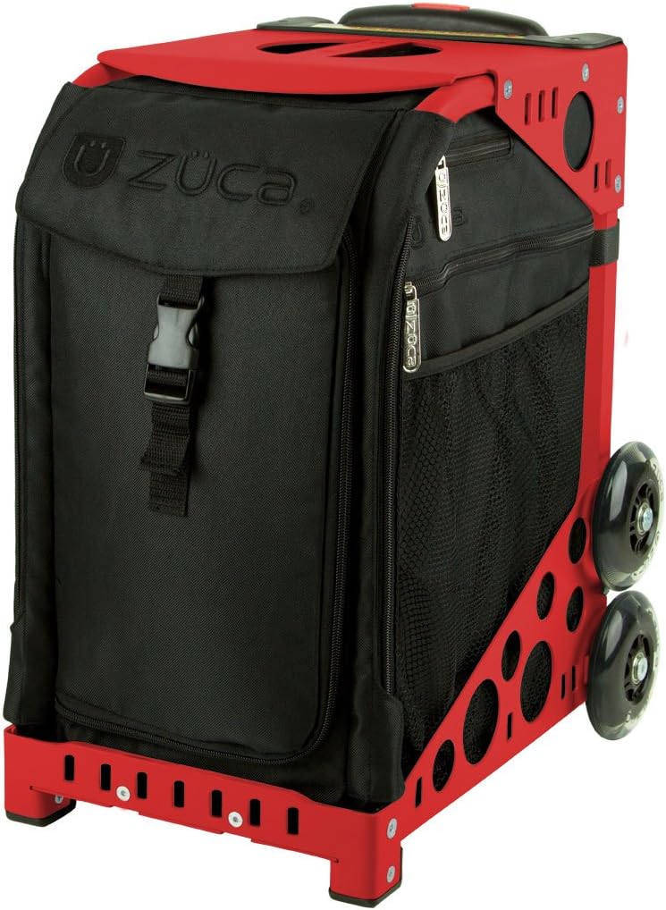 Zuca Stealth Sport Insert Bag (Black, Black embroidery) with Black Non-Flashing-Wheels Sport Frame : Sports & Outdoors
