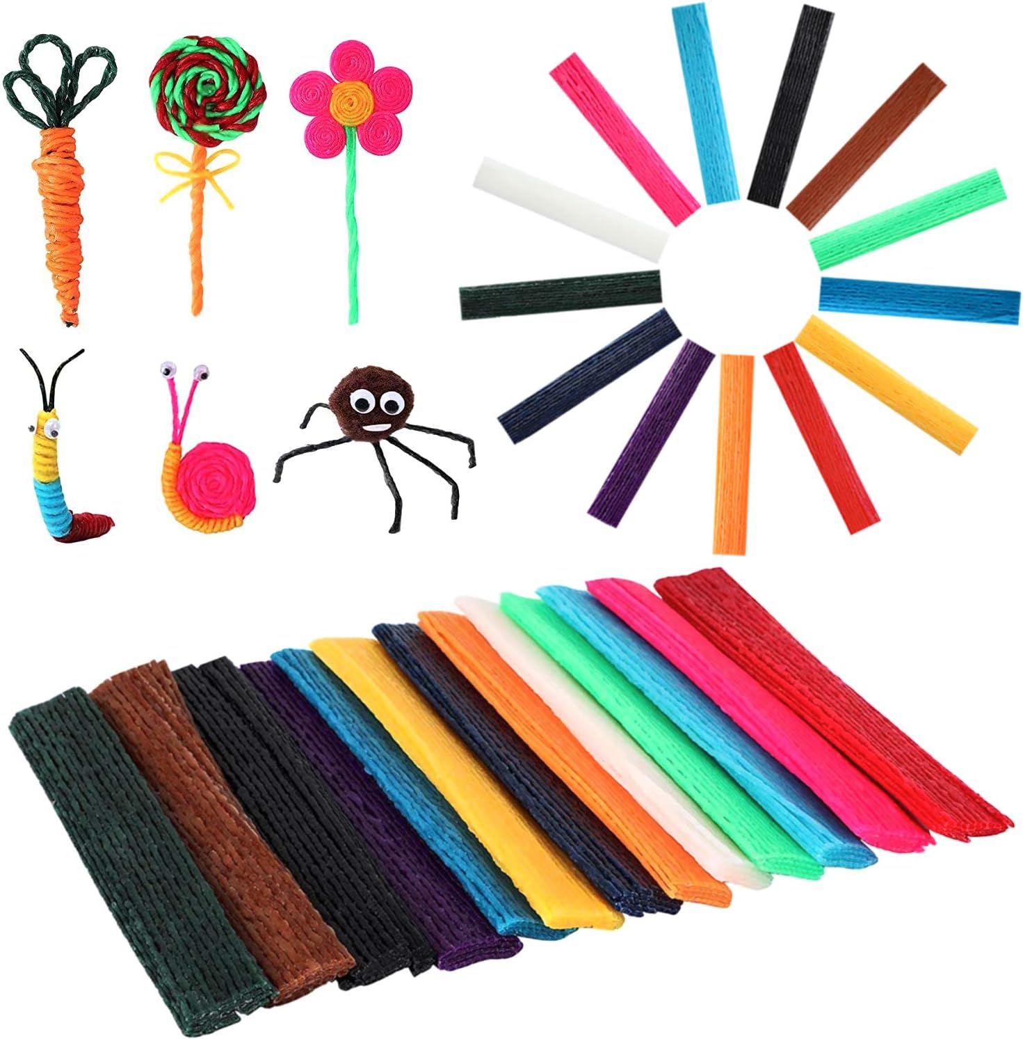 UPINS 1000PCS Wax Craft Sticks Bendable Sticky Wax Yarn Sticks in 13