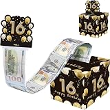 Aisszhao Happy Birthday Money Box Black Gold Pull Gift Box
