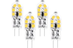 Yucclim T3 G4 12Volt LED Light Bulb Bi-Pin Base JC T3 Halogen Bulb 20W Equivalent for RV Camper Trailer Motorhome 5th Wheel, Marine Boat 12V AC/DC (4 Pack, Warm White)