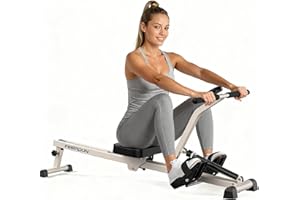 FEIERDUN Hydraulic Rowing Machine for Home, Compact Adjustable Rower with 12 Resistance Levels, 300LBS Weight Capacity, Full Body Workout Equipment