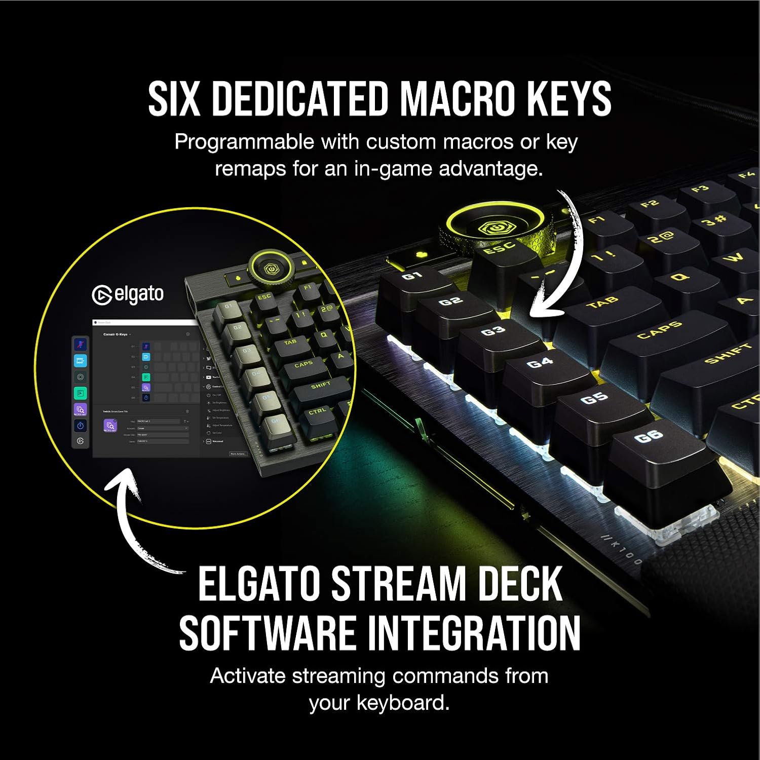 Corsair K100 RGB Mechanical Gaming Keyboard - Cherry MX Speed RGB Silver Keyswitches - AXON Hyper-Processing Technology for 4X Faster Throughput - 44-Zone RGB LightEdge - PBT Double-Shot Keycaps: Computers & Accessories
