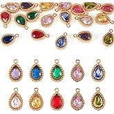 Sparkeads Rhinestone Charms Real 18K Gold Plated Rhinestone Pendants,Bling Charms for Jewelry Making,Crystal Charm for Women Bracelet DIY Earrings Necklace Crafts Dangle Accessories
