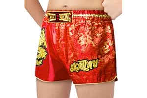 SIAMKICK Youth Muay Thai Shorts for Kids (4 Years - 10 Years) Boxing Kickboxing MMA Training Trunk for Boys and Girls