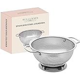 Bellemain Stainless Steel Colander for Kitchen, 3 Qt Pasta &amp; Rice Strainer | Durable Highest Grade Premium Steel, Dishwasher Safe and Odor resistant Food Strainer, Lightweight Looped Handles