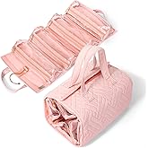 Hanging Travel Toiletry Bag for Women - Foldable Travel Bag for Women - 4 Removable XL TSA Approved Roll up Travel Bag for Cosmetic, Toiletries, Personal Items in One - Hanging Makeup Bag (Blush Pink)