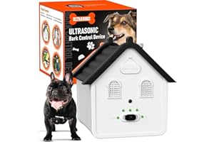 HUMUTAN Anti Barking Device, 2 in 1 Ultrasonic Dog Barking Deterrent Devices Safe for Dogs, Dog Barking Control Devices Up to 50 Ft Range Dog Training & Behavior Aids, Anti Bark Device for Indoor & Outdoor