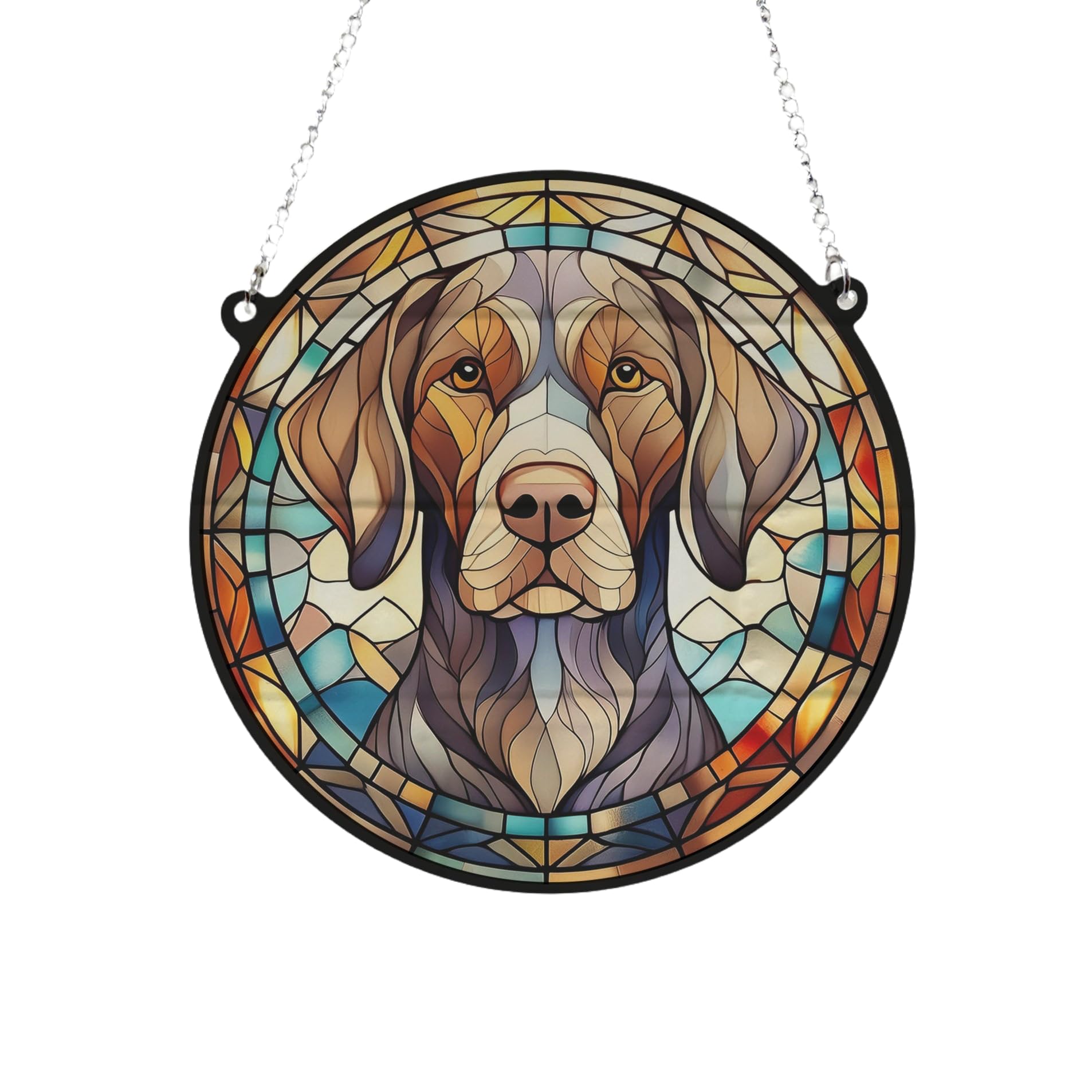 German Shorthaired Pointer Stained Glass Effect Suncatcher Gift for Dog Lovers - 19cm