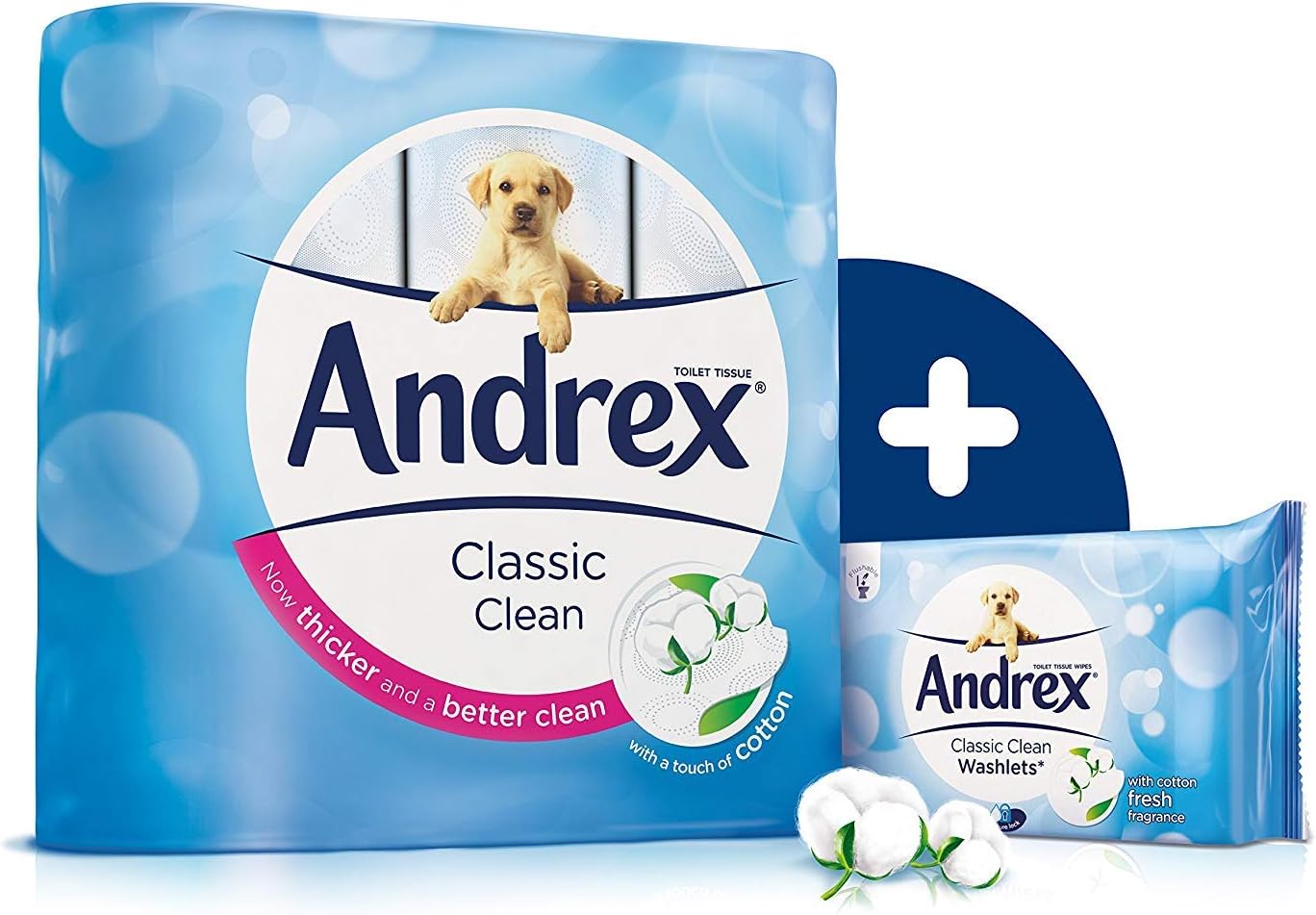 Andrex Toilet Roll Classic Clean Toilet Paper, 48 Toilet Rolls (16